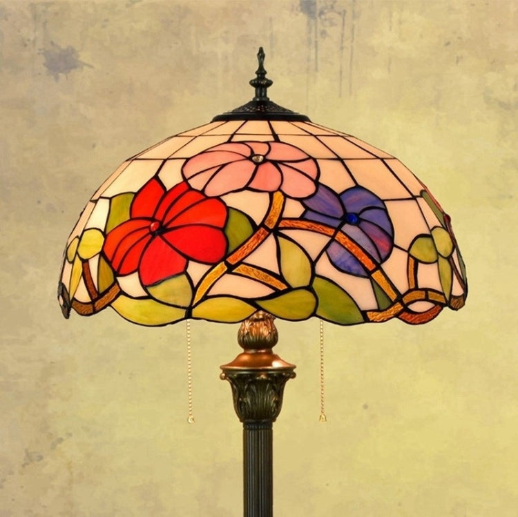YWXLight Morning Glory Pastoral Creative Floor Lamp Stained Glass Shade Living Room Dining Room Bedroom Bedside Decoration Lamp