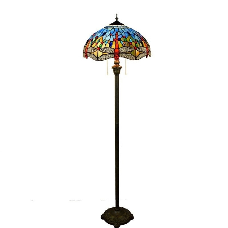 YWXLight Mediterranean Stained Glass Mosaic Art Lampshade Creative Retro Living Room Dining Room Floor Lamp Decorative Light