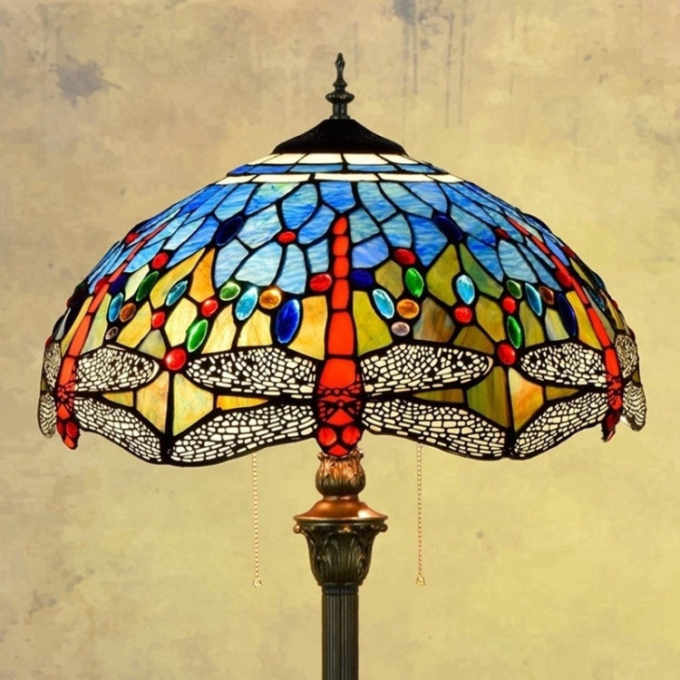 YWXLight Mediterranean Stained Glass Mosaic Art Lampshade Creative Retro Living Room Dining Room Floor Lamp Decorative Light
