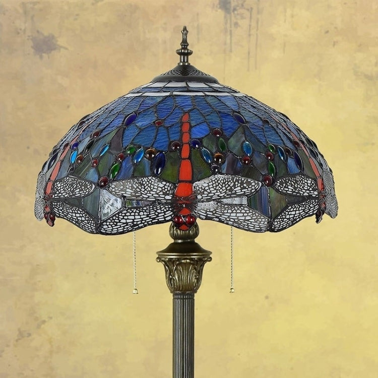 YWXLight Mediterranean Stained Glass Mosaic Art Lampshade Creative Retro Living Room Dining Room Floor Lamp Decorative Light
