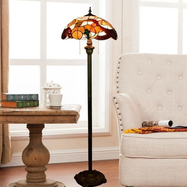 YWXLight Vintage Garden Grape Art Floor Lamp Lighting Creative Stained Glass Lampshade Living Room Dining Room Bedroom Decoration Lamp