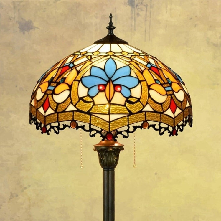 YWXLight Retro Creative Lighting Floor Lamp Stained Glass Lampshade Living Room Dining Room Bedroom Bar Hotel Decoration Lamp