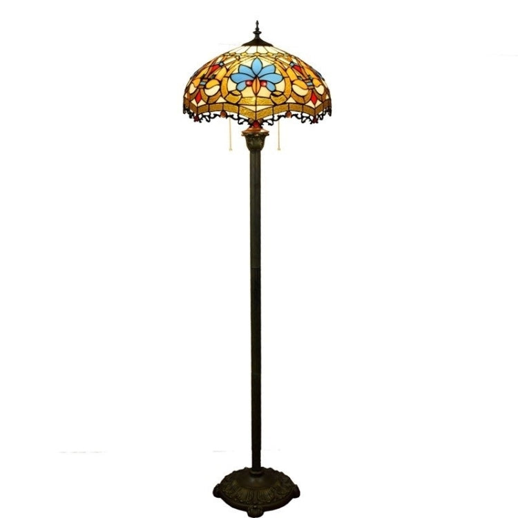 YWXLight Retro Creative Lighting Floor Lamp Stained Glass Lampshade Living Room Dining Room Bedroom Bar Hotel Decoration Lamp