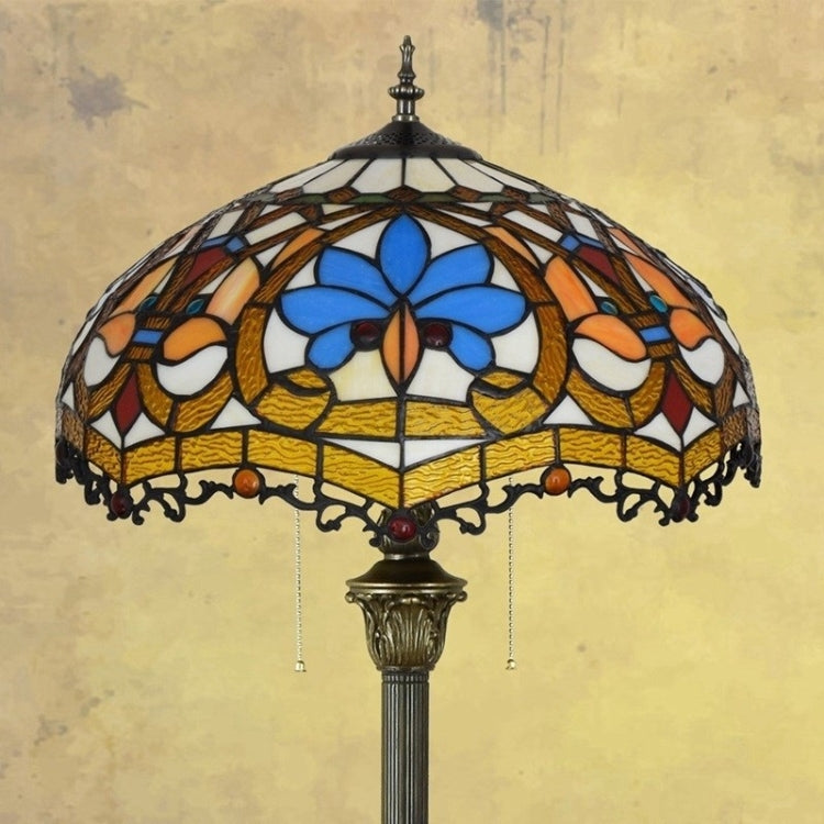 YWXLight Retro Creative Lighting Floor Lamp Stained Glass Lampshade Living Room Dining Room Bedroom Bar Hotel Decoration Lamp