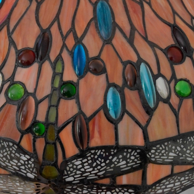 YWXLight Stained Glass Lampshade Lighting Art Living Room Restaurant Bar Lobby Base Table Lamp
