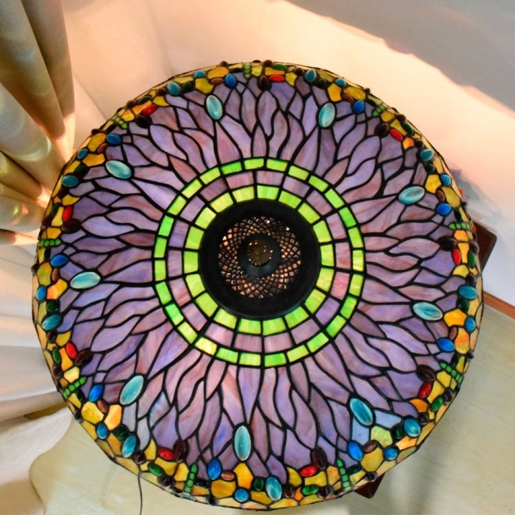 YWXLight Creative Living Room Dining Room Bedroom Large Decorative Exquisite Color Glass Lampshade Table Lamp