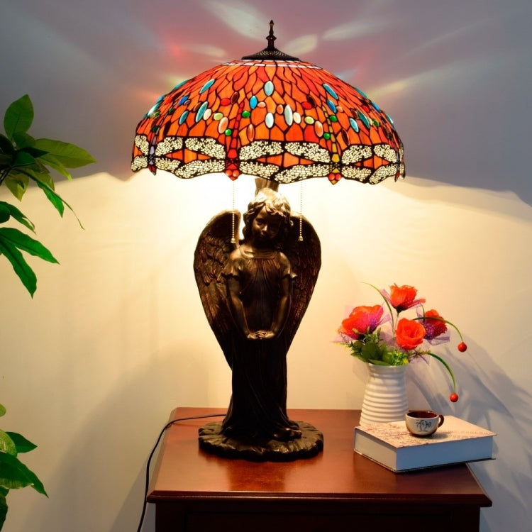 YWXLight Enamel Color Glass Mosaic Lampshade Retro Lighting Table Lamp Living Room Dining Room Bedroom Bar Club Decoration Light
