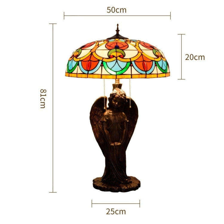 YWXLight Retro Creative Angel Unique Glass Mosaic Lampshade Table Lamp Living Room Dining Room Bedroom Personality Decorative Light