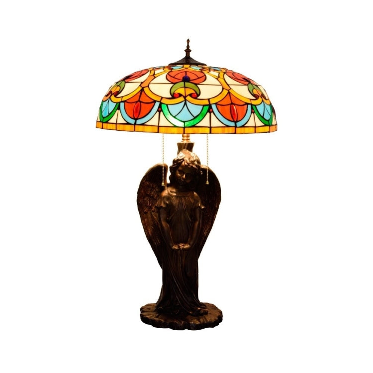 YWXLight Retro Creative Angel Unique Glass Mosaic Lampshade Table Lamp Living Room Dining Room Bedroom Personality Decorative Light