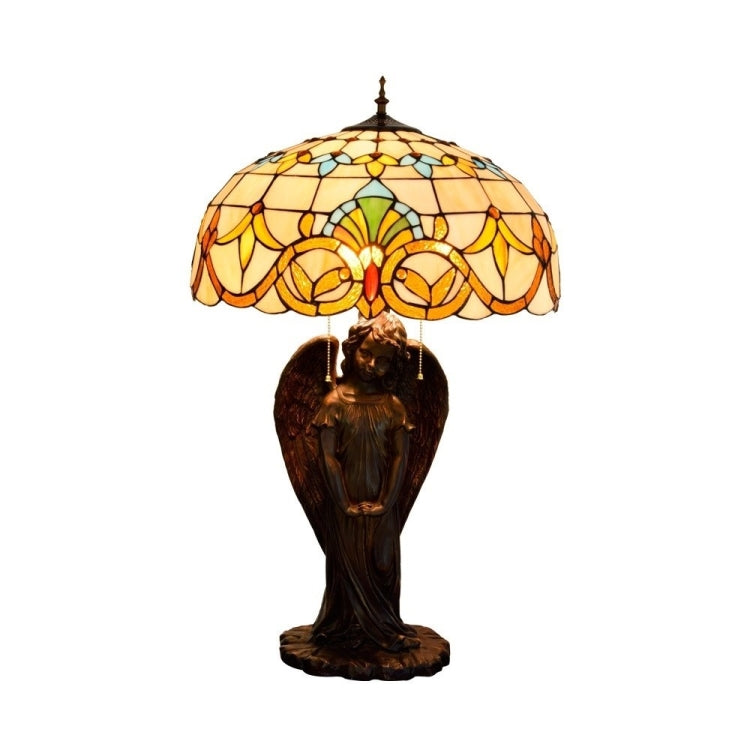 YWXLight Retro Creative Stained Glass Lampshade Table Lamp Living Room Restaurant Hotel Decoration Light