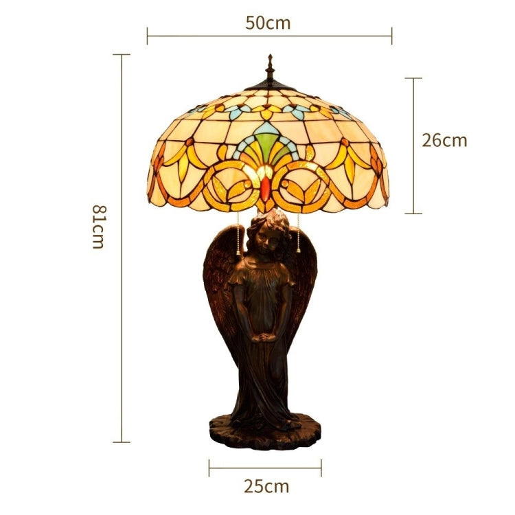YWXLight Retro Creative Stained Glass Lampshade Table Lamp Living Room Restaurant Hotel Decoration Light