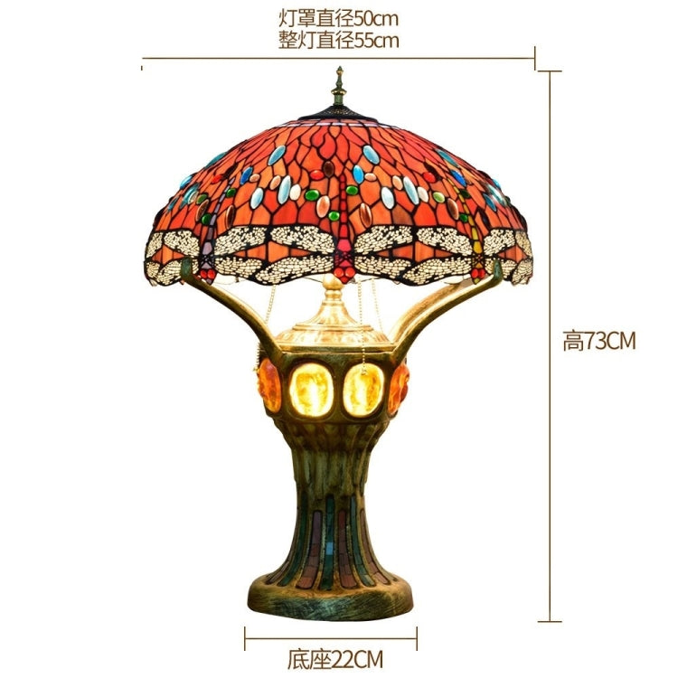 YWXLight Retro Creative Stained Glass Lampshade Lighting Table Lamp Living Room Showroom Office Hotel Decoration Light