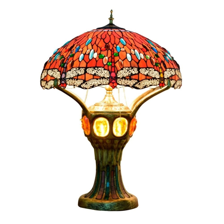 YWXLight Retro Creative Stained Glass Lampshade Lighting Table Lamp Living Room Showroom Office Hotel Decoration Light