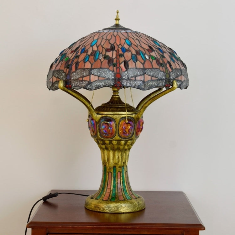 YWXLight Retro Creative Stained Glass Lampshade Lighting Table Lamp Living Room Showroom Office Hotel Decoration Light