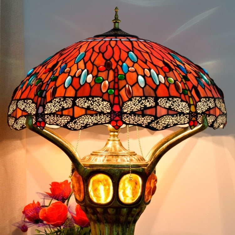 YWXLight Retro Creative Stained Glass Lampshade Lighting Table Lamp Living Room Showroom Office Hotel Decoration Light