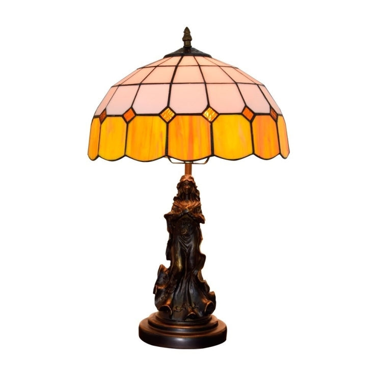 YWXLight Mediterranean Colored Glass Table Lamp Living Room Dining Room Bedroom Bedside Lighting Counter Lamp