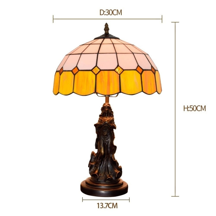 YWXLight Mediterranean Colored Glass Table Lamp Living Room Dining Room Bedroom Bedside Lighting Counter Lamp