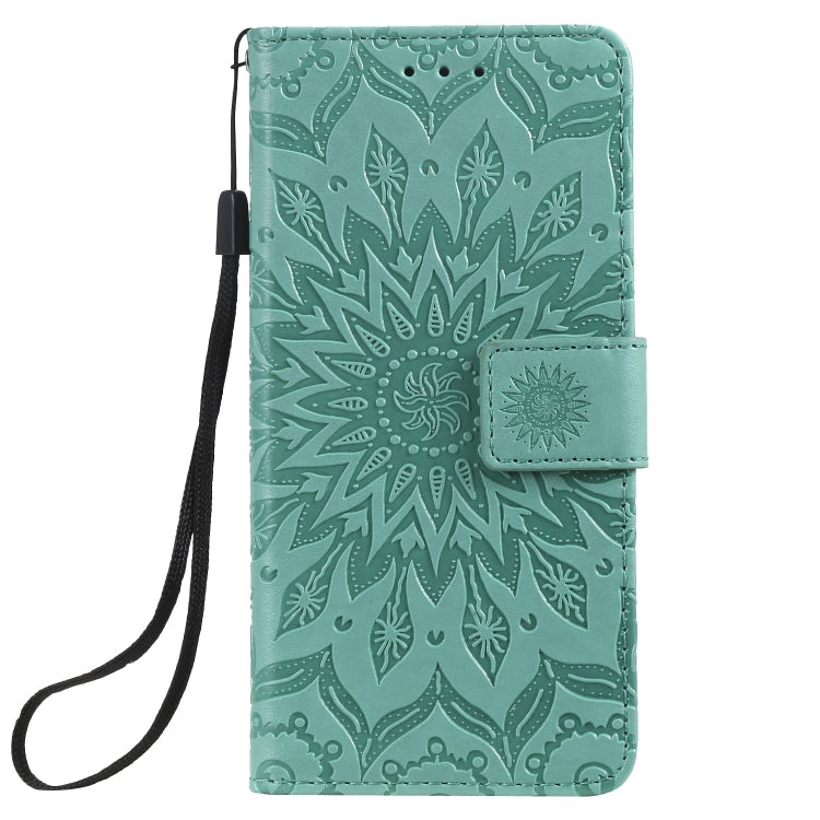 Pressed Printing Sunflower Pattern Horizontal Flip PU Leather Case for Galaxy A10e, with Holder & Card Slots & Wallet & Lanyard