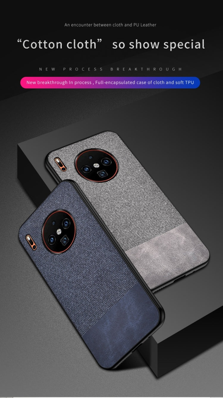 For Huawei Mate 30 Pro Shockproof Splicing PU + Cloth Texture PC + TPU Protective Case