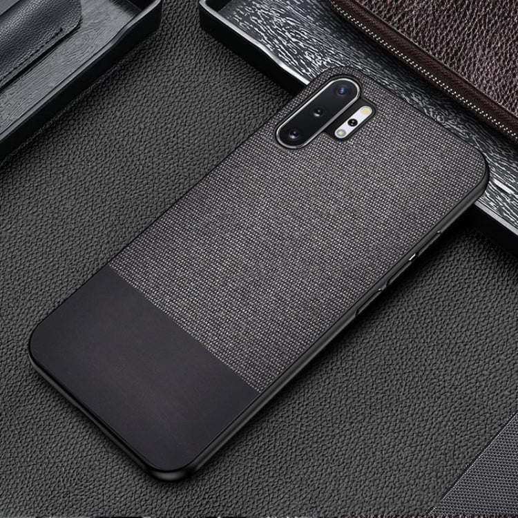 For Galaxy Note 10 Pro / Note 10+ Shockproof Splicing PU + Cloth Texture PC + TPU Protective Case