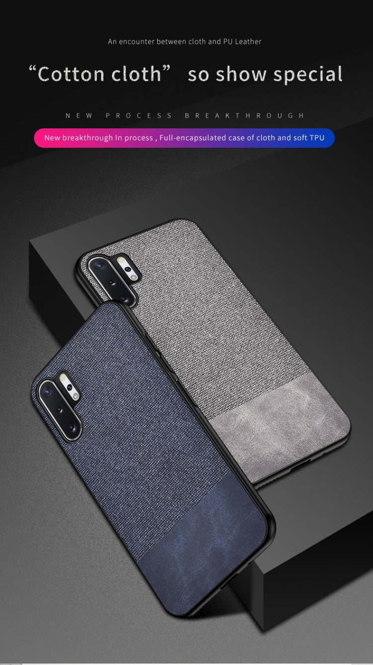 For Galaxy Note 10 Pro / Note 10+ Shockproof Splicing PU + Cloth Texture PC + TPU Protective Case