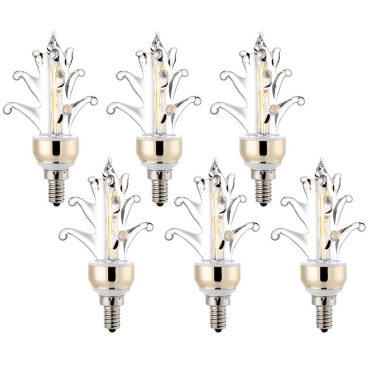 YWXLight 6 PCS E12 4W 400-500LM COB LED Super Bright Energy Saving Candle Light, AC 110V