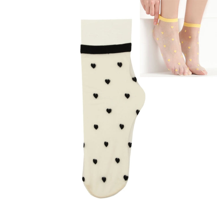 Spring And Summer Ultra-thin Glass Stockings Color Love Transparent Pile Pile Socks