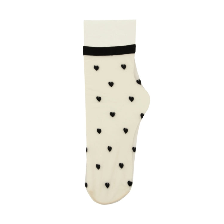 Spring And Summer Ultra-thin Glass Stockings Color Love Transparent Pile Pile Socks