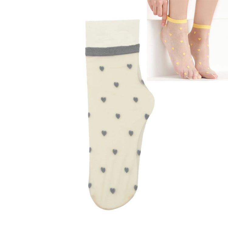Spring And Summer Ultra-thin Glass Stockings Color Love Transparent Pile Pile Socks