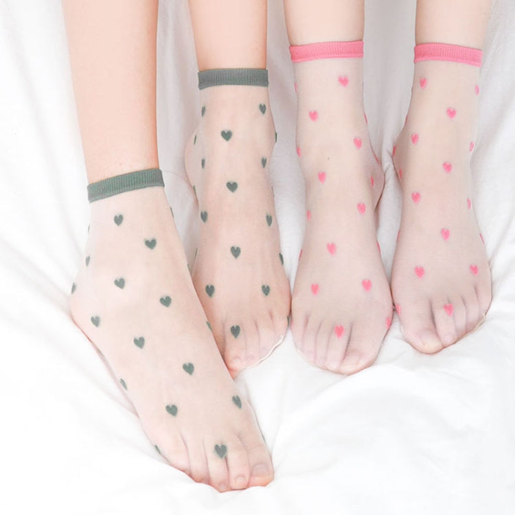 Spring And Summer Ultra-thin Glass Stockings Color Love Transparent Pile Pile Socks