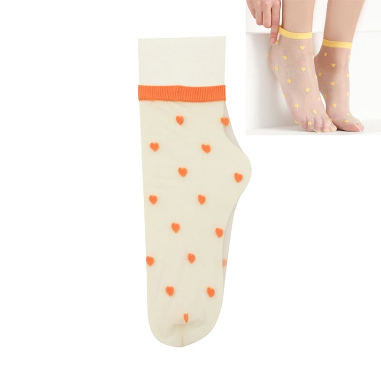 Spring And Summer Ultra-thin Glass Stockings Color Love Transparent Pile Pile Socks