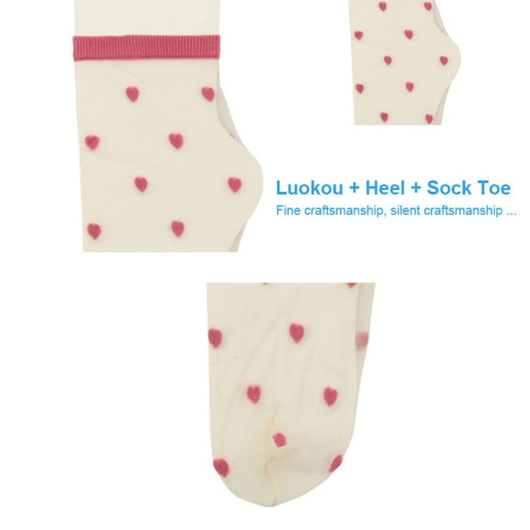 Spring And Summer Ultra-thin Glass Stockings Color Love Transparent Pile Pile Socks