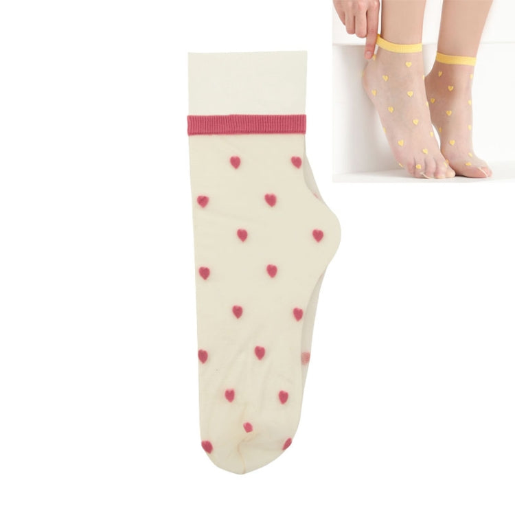 Spring And Summer Ultra-thin Glass Stockings Color Love Transparent Pile Pile Socks