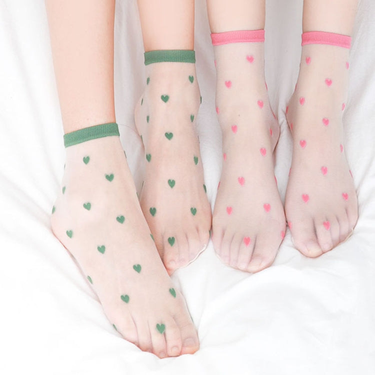 Spring And Summer Ultra-thin Glass Stockings Color Love Transparent Pile Pile Socks