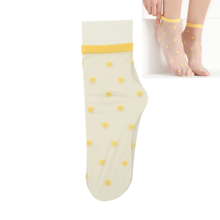 Spring And Summer Ultra-thin Glass Stockings Color Love Transparent Pile Pile Socks