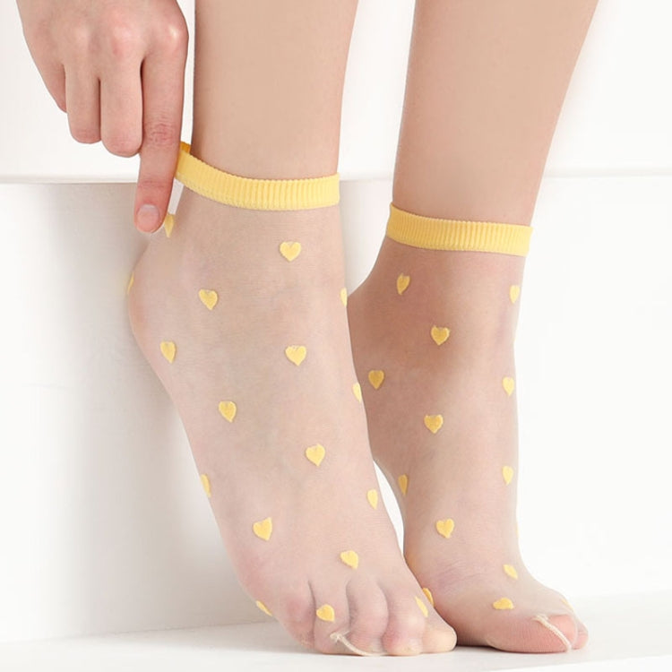Spring And Summer Ultra-thin Glass Stockings Color Love Transparent Pile Pile Socks