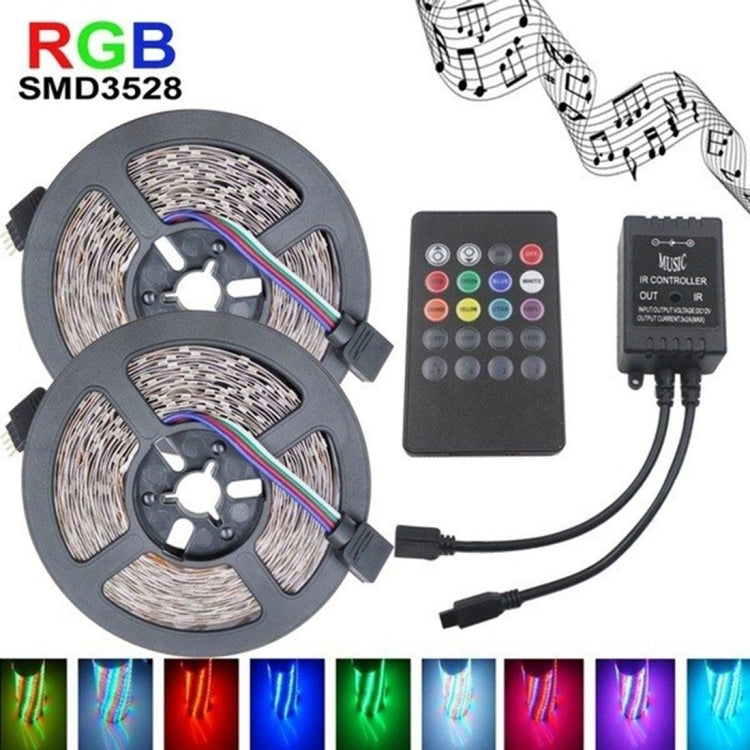 YWXLight 10m 24W 600 LEDs SMD 3528 RGB Flexible Music LED Strip Lamp, DC 12V