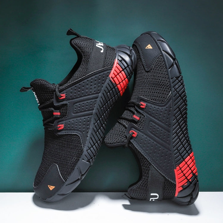 Jiefu Anti Smash And Stab Resistant Lightweight Breathable Anti Odor Flying Fabric Safety Shoes