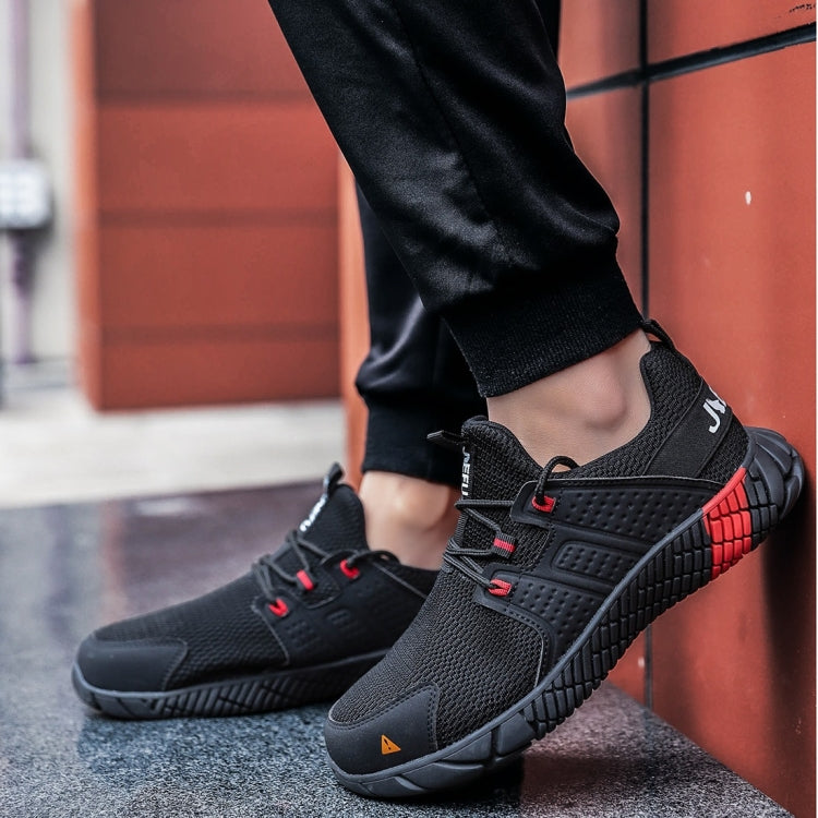 Jiefu Anti Smash And Stab Resistant Lightweight Breathable Anti Odor Flying Fabric Safety Shoes
