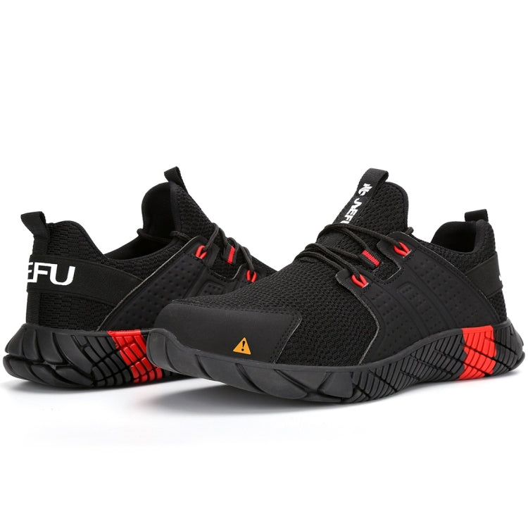 Jiefu Anti Smash And Stab Resistant Lightweight Breathable Anti Odor Flying Fabric Safety Shoes