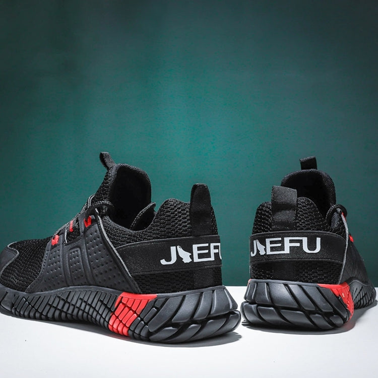 Jiefu Anti Smash And Stab Resistant Lightweight Breathable Anti Odor Flying Fabric Safety Shoes