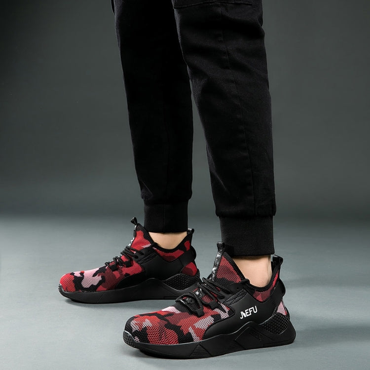 Jiefu Anti Smashing And Anti Piercing Flying Fabric Air Permeable Lightweight Insulated Steel Head Work Safety Shoes