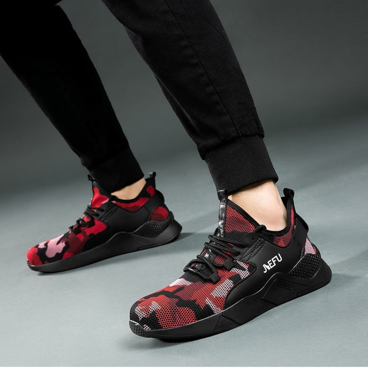 Jiefu Anti Smashing And Anti Piercing Flying Fabric Air Permeable Lightweight Insulated Steel Head Work Safety Shoes
