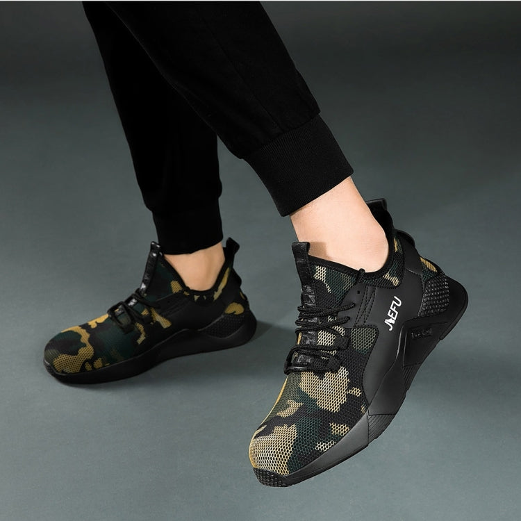 Jiefu Anti Smashing And Anti Piercing Flying Fabric Air Permeable Lightweight Insulated Steel Head Work Safety Shoes