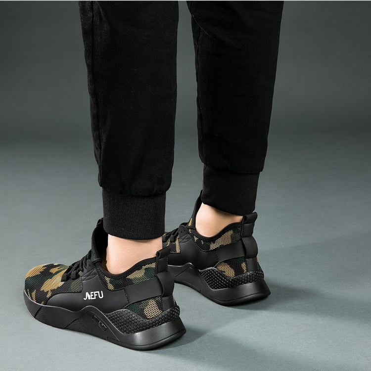 Jiefu Anti Smashing And Anti Piercing Flying Fabric Air Permeable Lightweight Insulated Steel Head Work Safety Shoes