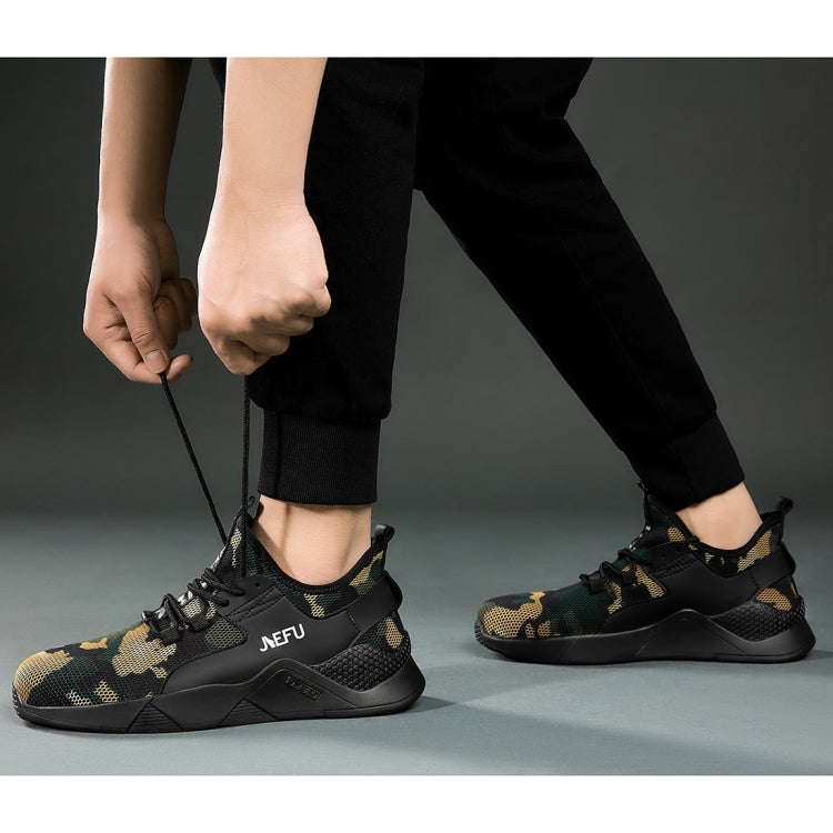 Jiefu Anti Smashing And Anti Piercing Flying Fabric Air Permeable Lightweight Insulated Steel Head Work Safety Shoes