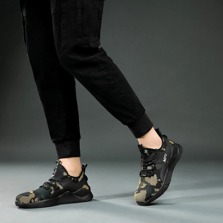 Jiefu Anti Smashing And Anti Piercing Flying Fabric Air Permeable Lightweight Insulated Steel Head Work Safety Shoes