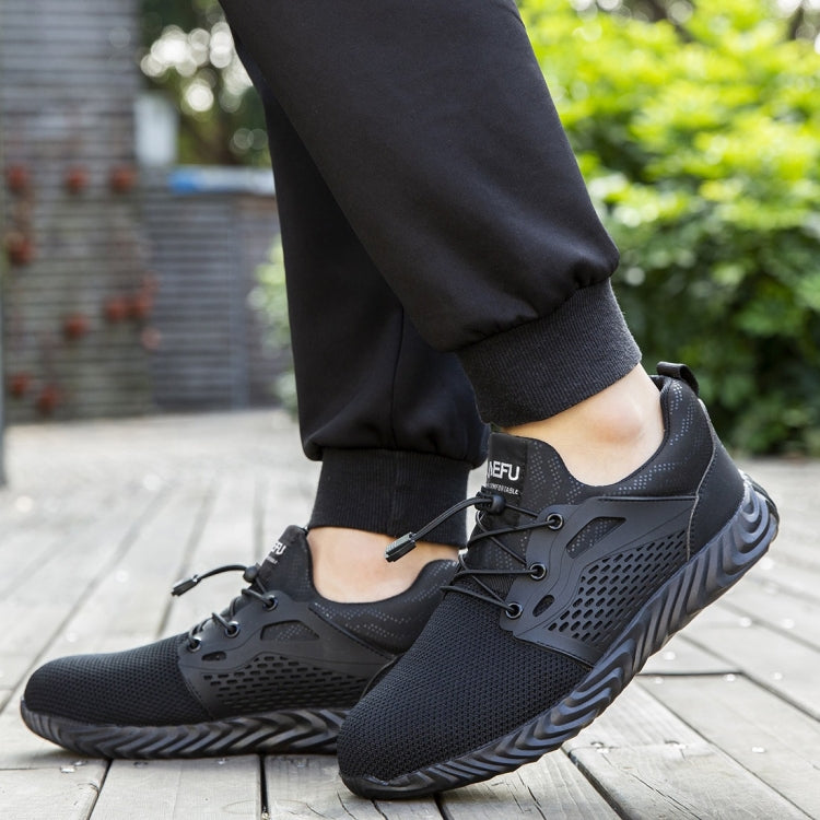Jiefu Flying Knitted Air Permeable Insulating Steel Head Anti Smashing Shoes Anti Piercing Safety Labor Protection Shoes