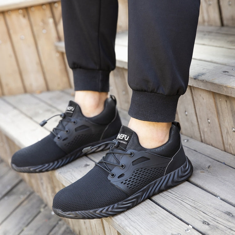 Jiefu Flying Knitted Air Permeable Insulating Steel Head Anti Smashing Shoes Anti Piercing Safety Labor Protection Shoes