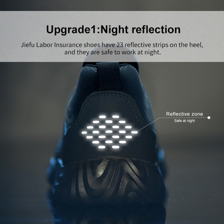 Jiefu Flying Knitted Air Permeable Insulating Steel Head Anti Smashing Shoes Anti Piercing Safety Labor Protection Shoes